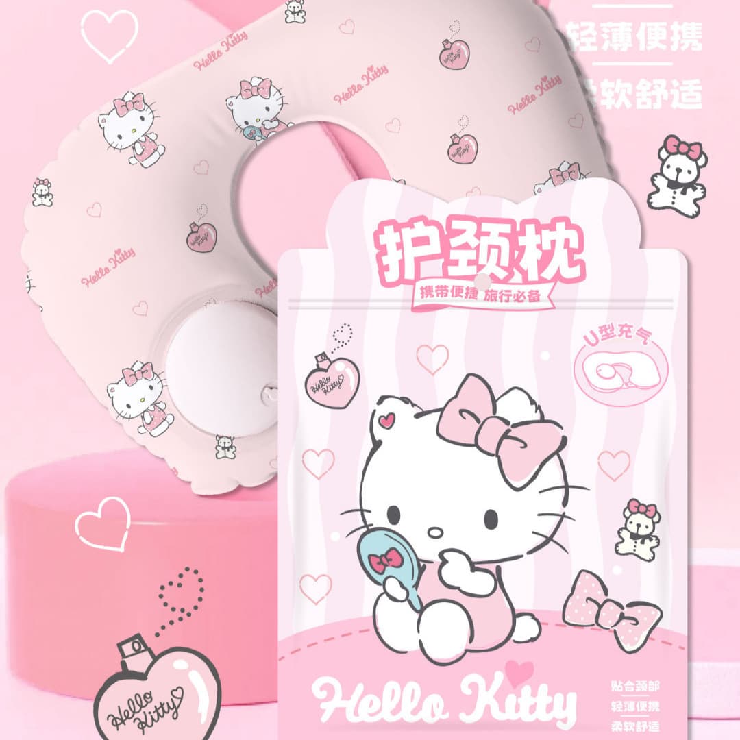 Sanrio Cinnamon Dog Print Inflatable U-Shaped Pillow, Portable Travel Press-Type Inflatable Neck Pillow, Wholesale Travel Pillow