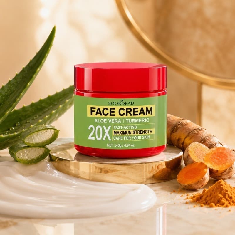 Aloe Vera Turmeric Face Cream, Skin Nourishing and Repairing, Gentle Skincare, for TEMU Amazon Export