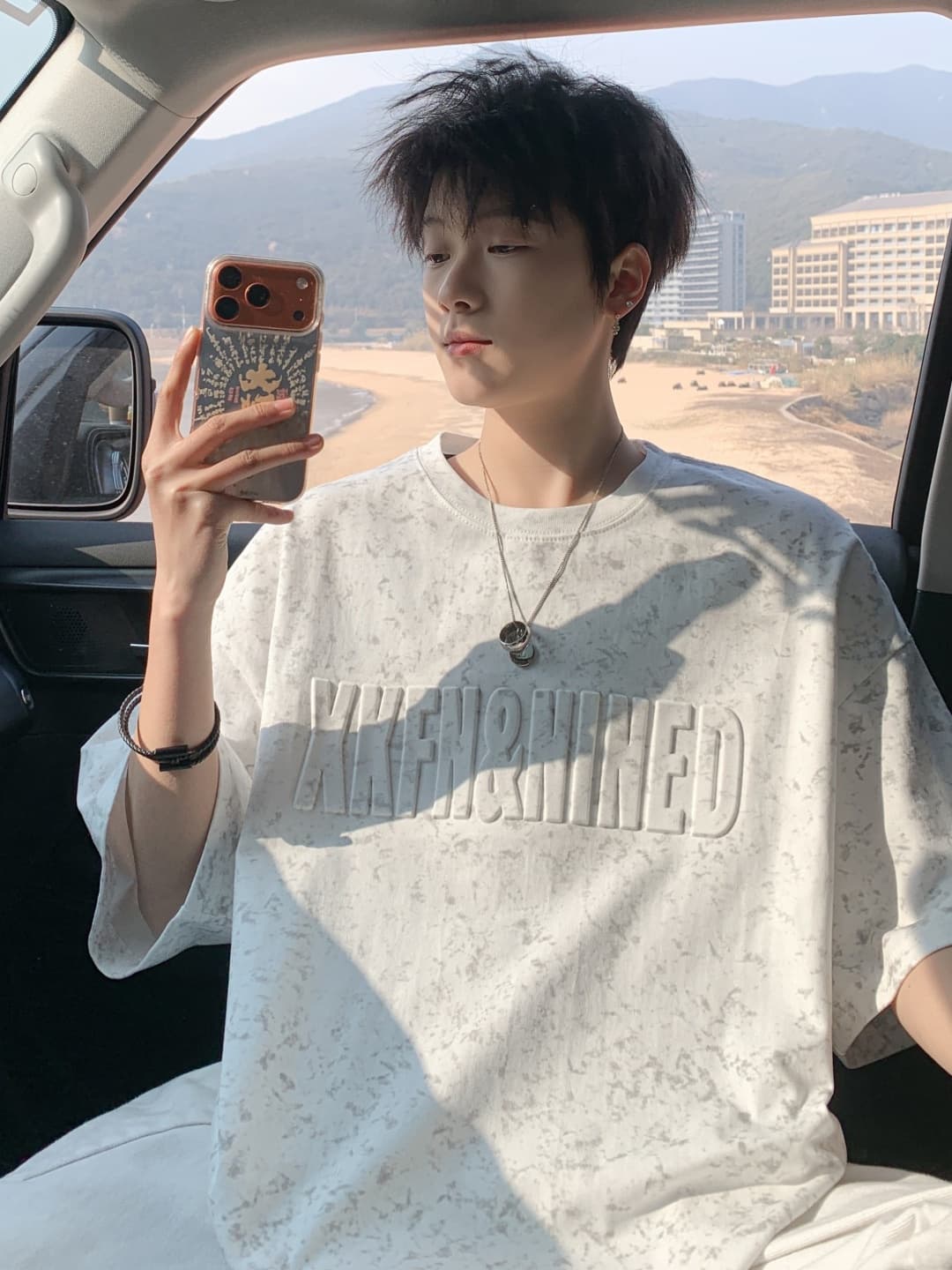 Summer Youth Short-Sleeved T-Shirt for Men 2026 New Trendy Brand Summer Clothing for High School and Junior High School Students Loose-Fitting Tops