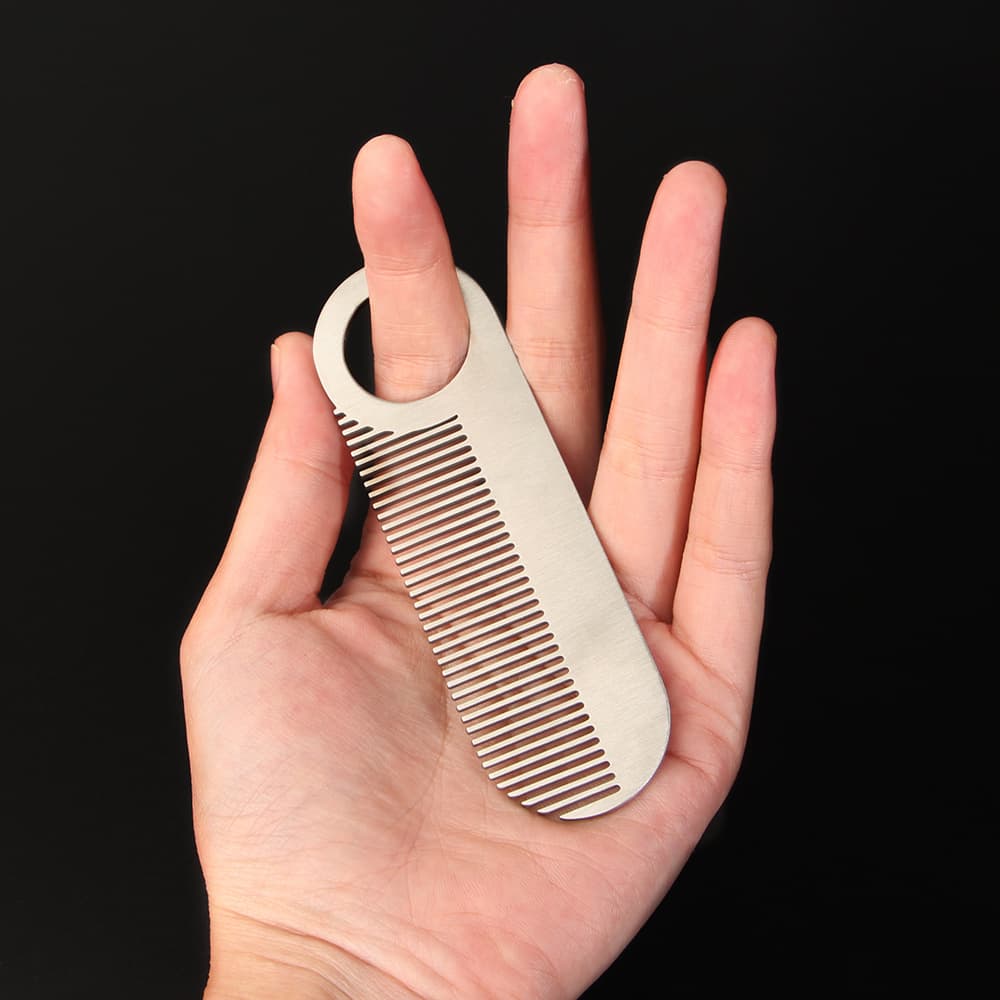 Cross-border Stainless Steel Men's Beard Comb Barber Mini Oil Head Comb Portable Hair Styling Comb