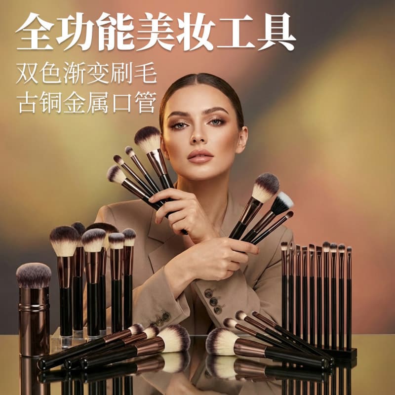 25-Piece Complete Makeup Brush Set: Powder Brush, Blush Brush, Foundation Brush, Eyeshadow Brush, Concealer Brush, Lip Brush, Makeup Tool Kit