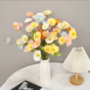 Artificial Corn Poppy Flocked Poppy Flowers Wedding Decoration Home Decor Ornaments Artificial Flowers Silk Flowers Wholesale
