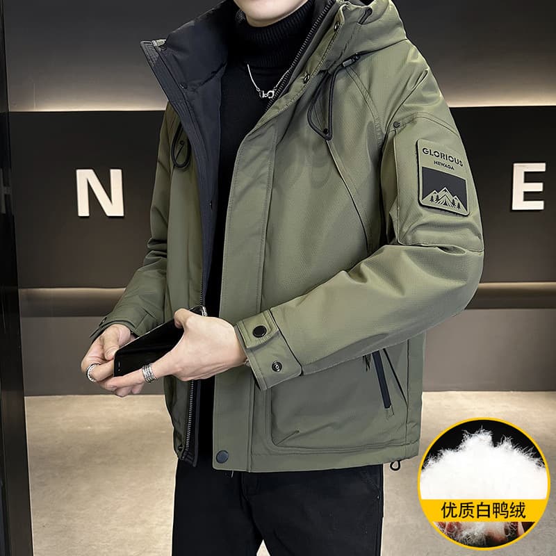 New National Standard 50% Down Men's Down Jacket 2024 Winter Thickened Warm Loose Unisex Hooded Duck Down Coat