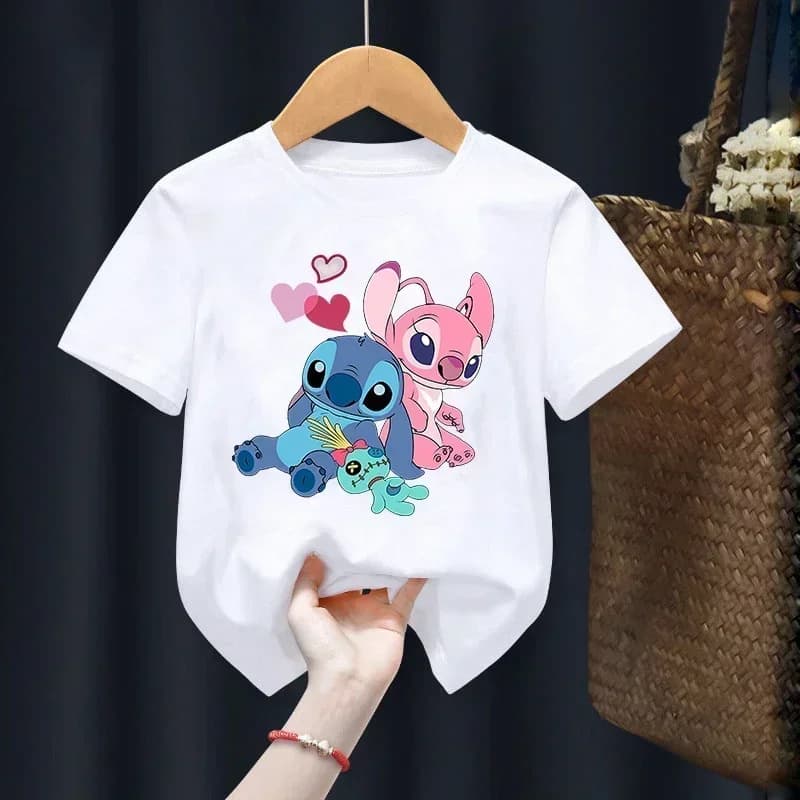 Stitch Top New Style Kids T-Shirt Short Sleeve 2025 Boys Girls Summer Space Tee Children's Apparel