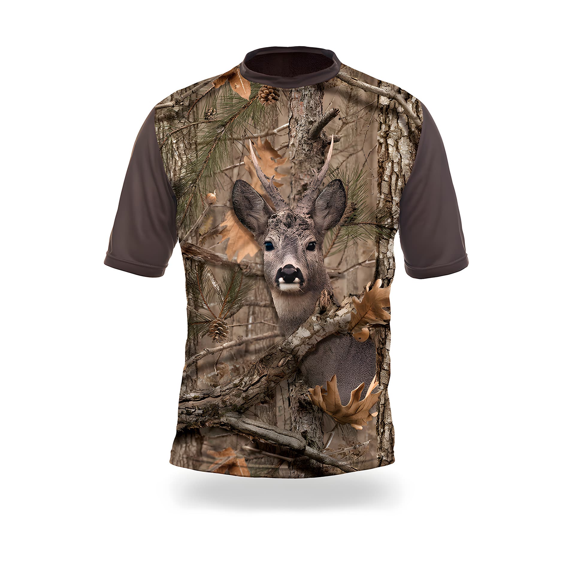 Men's Jungle Camo Short Sleeve Outdoor Hunting Quick-Dry Round Neck T-Shirt Summer Field Camouflage Digital Print