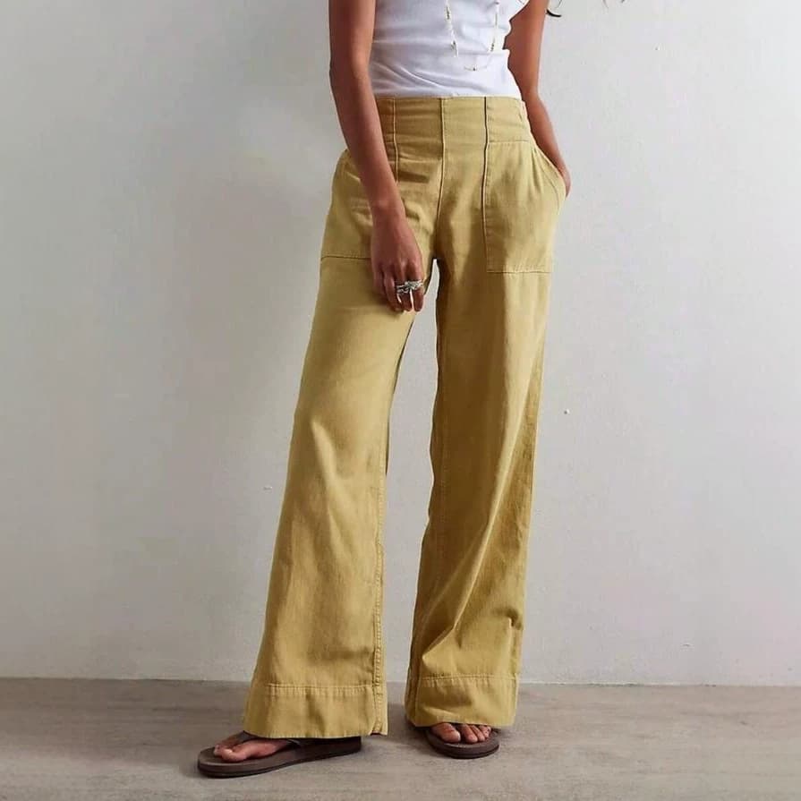 European and American cross-border personalized low-waist pure cotton pocket workwear wide-leg pants for women in autumn loose slimming casual straight trousers