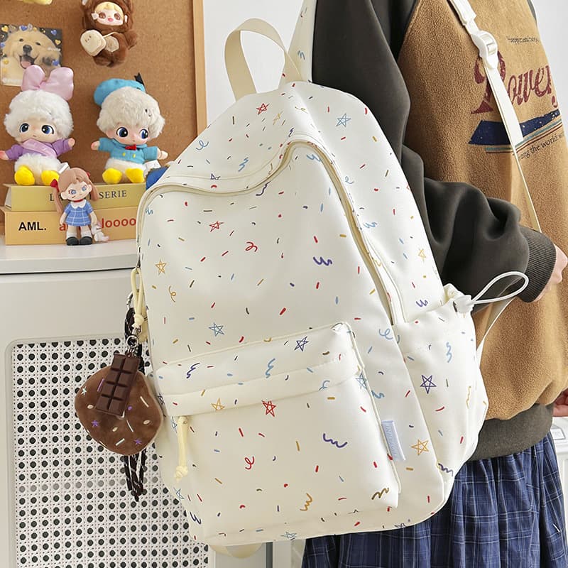 Cross-border Schoolbag for Female College Students, Computer Backpack, Ins Style, Niche Design for Middle School Girls, High Appearance, Large Capacity Double Shoulder Bag