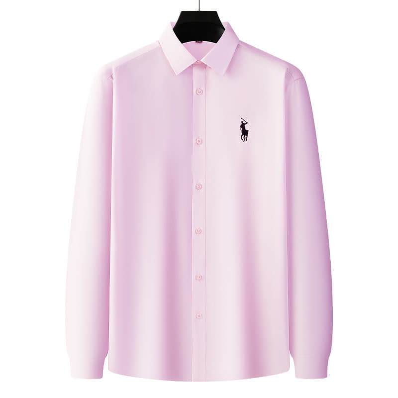 Paul Style New Long Sleeve Plain Soft Skin-Friendly Turn-Down Collar Shirt Business Casual Comfortable Embroidered Polo Shirt