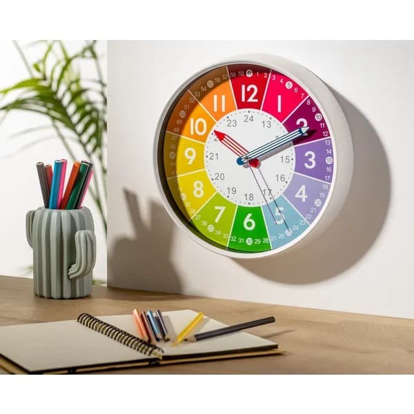 10-inch metal painted cartoon boy and girl classroom early education learning wall clock children's room wall clock clock