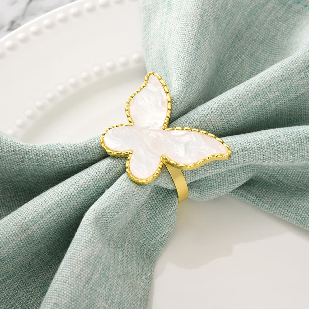 Amazon's new creative imitation shell butterfly napkin ring Western restaurant table napkin buckle metal electroplated napkin ring