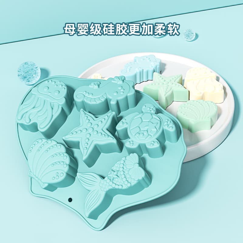 Amazon best-selling ocean five-pointed star silicone cake mold, food-grade silicone, easy-to-clean high-temperature resistant silicone mold