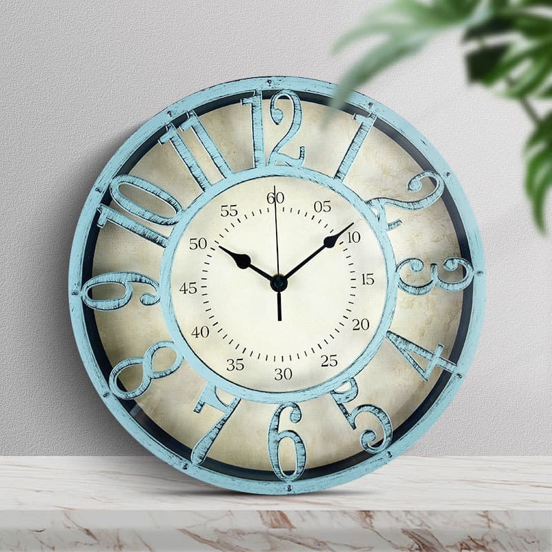 12-Inch Retro Wall Clock, Popular Wall Hanging Fashion Creative Clock, Living Room Clock, European Creative Wall Clock