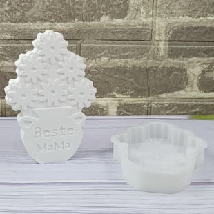 S1468 Mother's Day Vase Tabletop Decoration Cement Plaster Mold DIY Silicone Mold