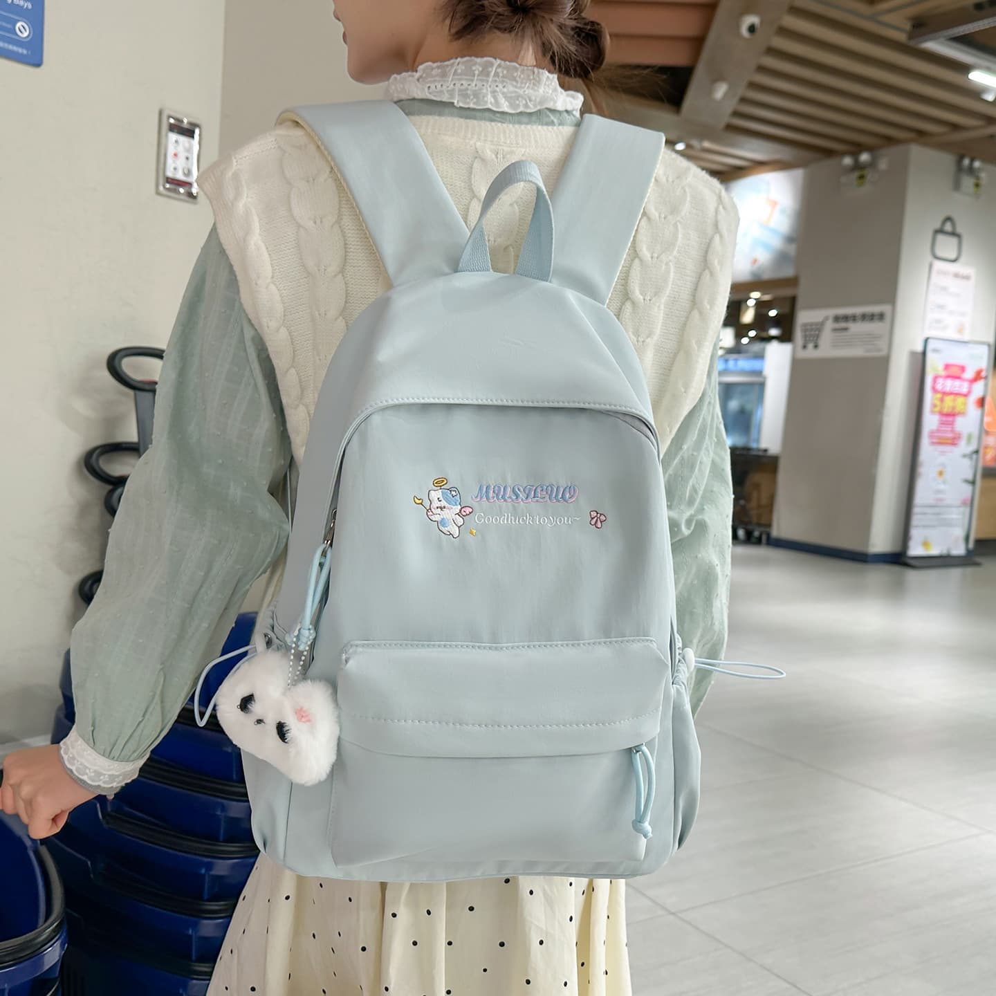 Cute Cartoon Backpack for Women Students, Large Capacity Lightweight Casual Backpack, High-Appeal New Travel Backpack
