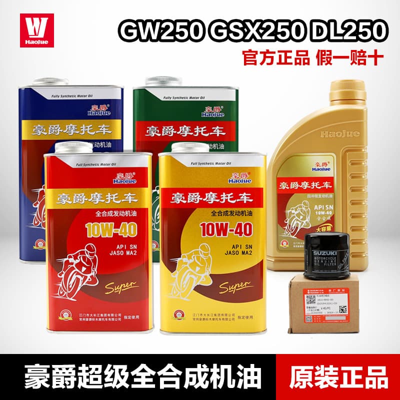 Genuine GSX250R GW DL Original Full Synthetic Oil Filter 10W-40 Haojue Suzuki Motorcycle