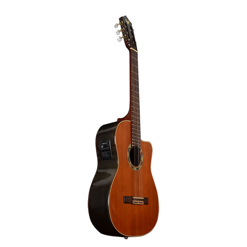 Single-board electric box classical guitar, cut-edge classical guitar, red pine surface, single boy and girl advanced playing nylon string guitar