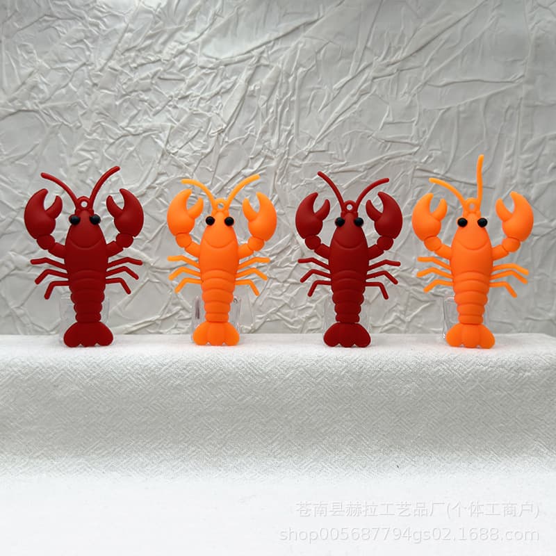 Lobster Keychain Pendant Cartoon Sea Animal Lobster Figure Aquarium Small Gift Blind Box Mini Figure