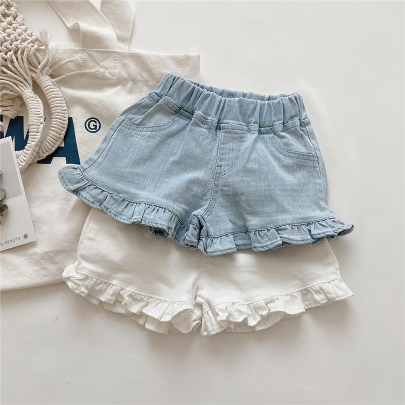 Girls' Stylish Soft Denim Shorts 2024 Summer New Korean Style Baby Ear-edged Hot Pants Children's Fashionable Pants