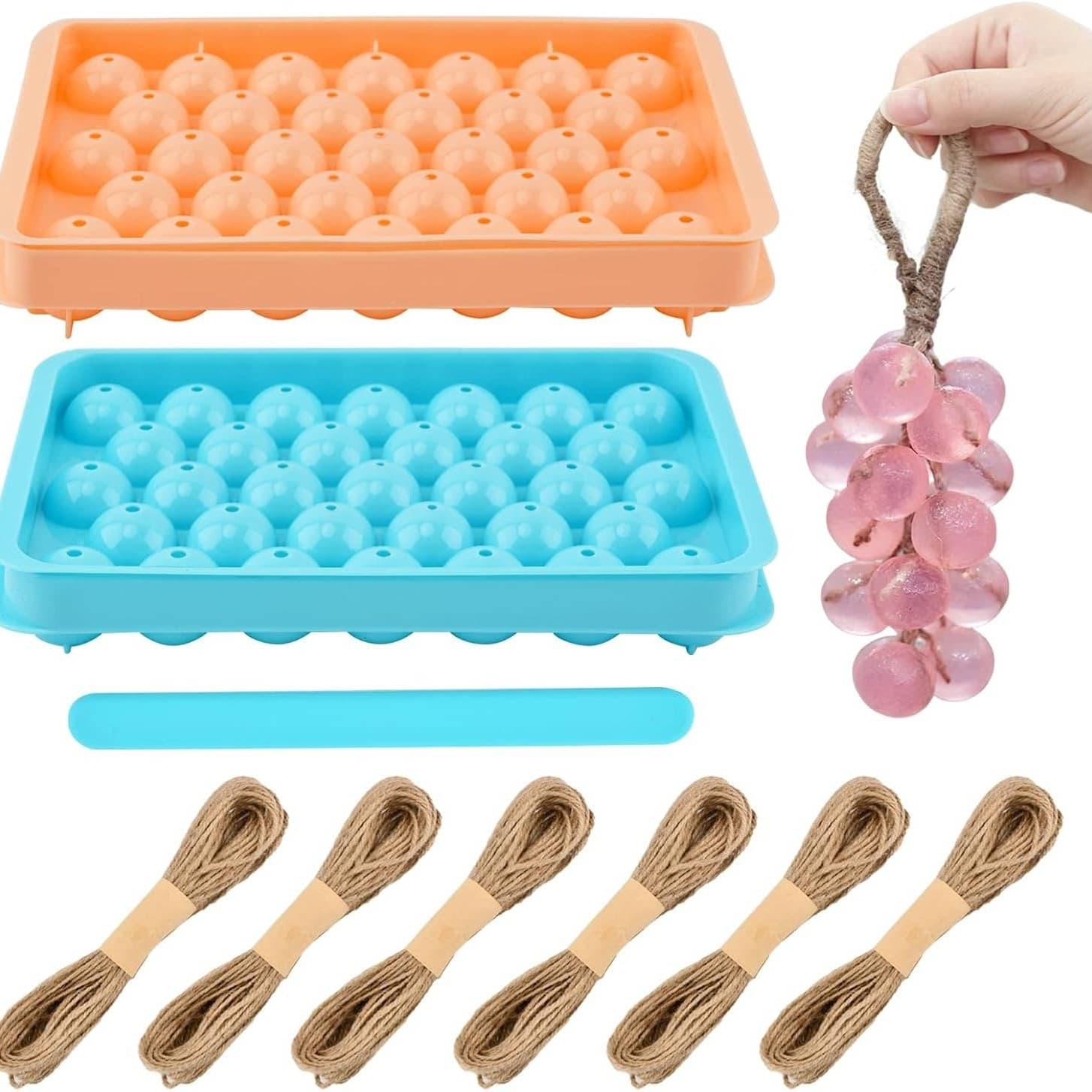 Crystal Grape Soap DIY Mold + Hemp Rope String Green Grape Handmade Soap Mold Tool Material Kit Set