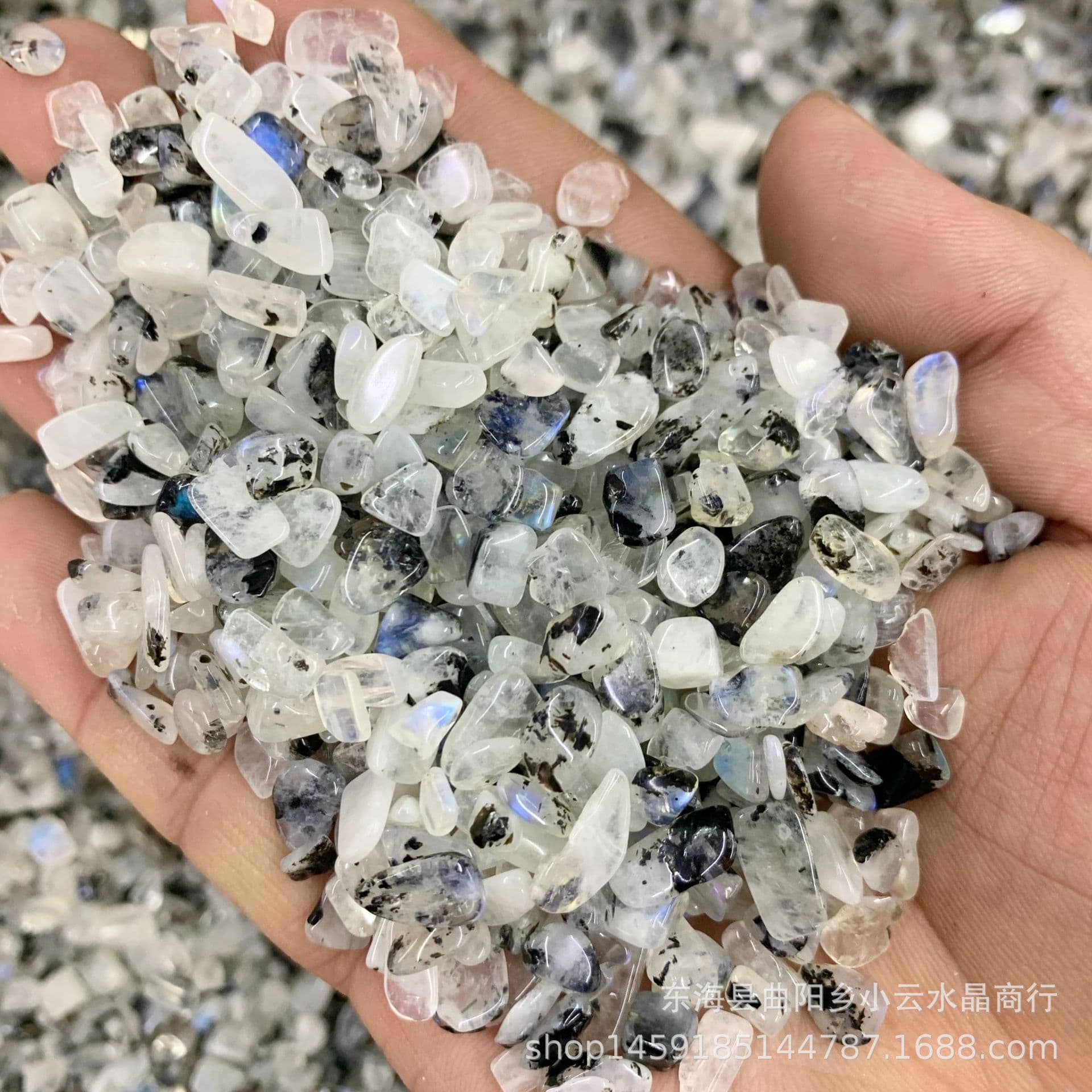 Wholesale blackhead blue light Moonstone pull stone home office jewelry DIY ornaments