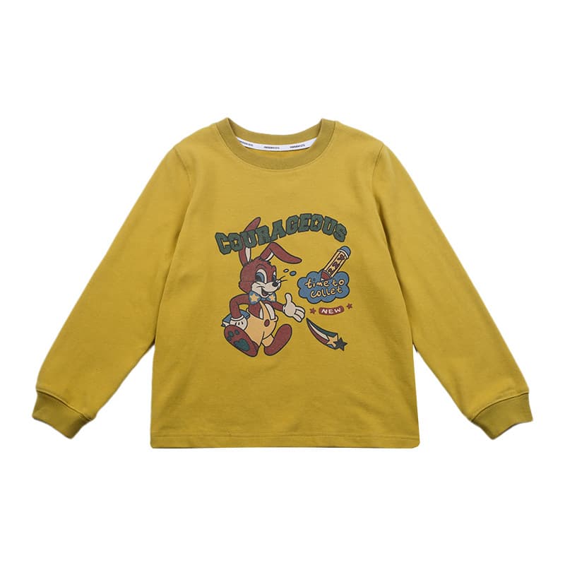 Aimo Beibei Kids Clothing Baby Comfortable Cloud Fleece Cotton Casual Korean Style Long Sleeve T-Shirt Cartoon Base Layer