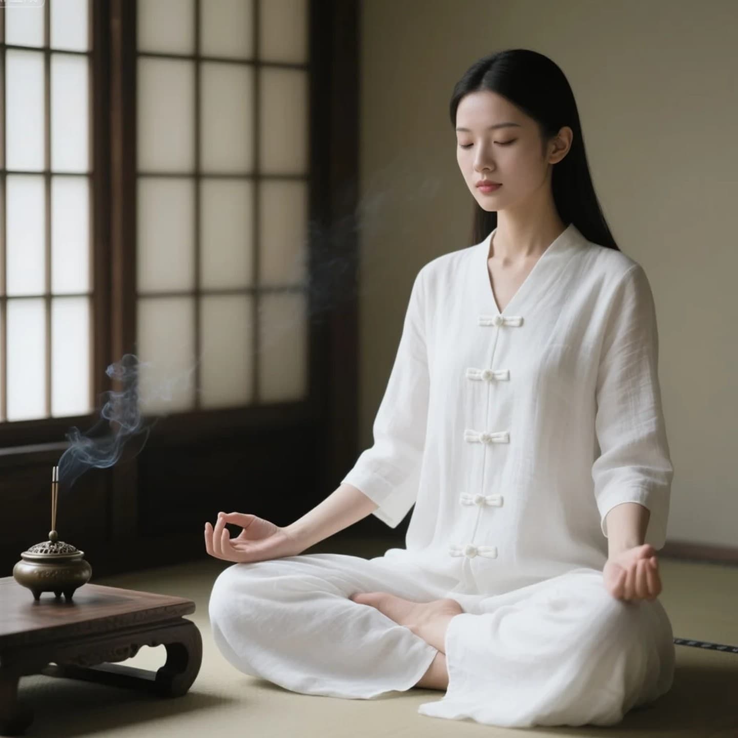 Summer White Zen Meditation Clothing for Women, Fairy Zen Style, Healer Outfit, Temple Worship Plain Clothes, Zen Practice Wear
