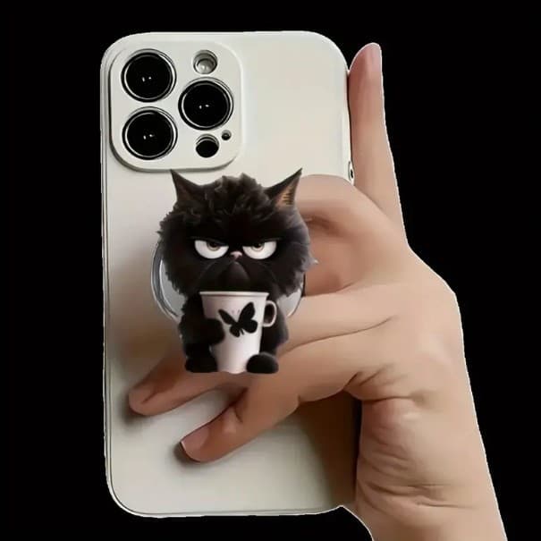 Cute Cat Luxury Phone Stand, Portable, Phone Support