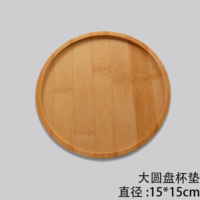 Round Bamboo Filigree Base DIY Enamel Coaster Creative Tea Tray Heat Insulation Pad Simple Nanmu Bamboo Cup Mat