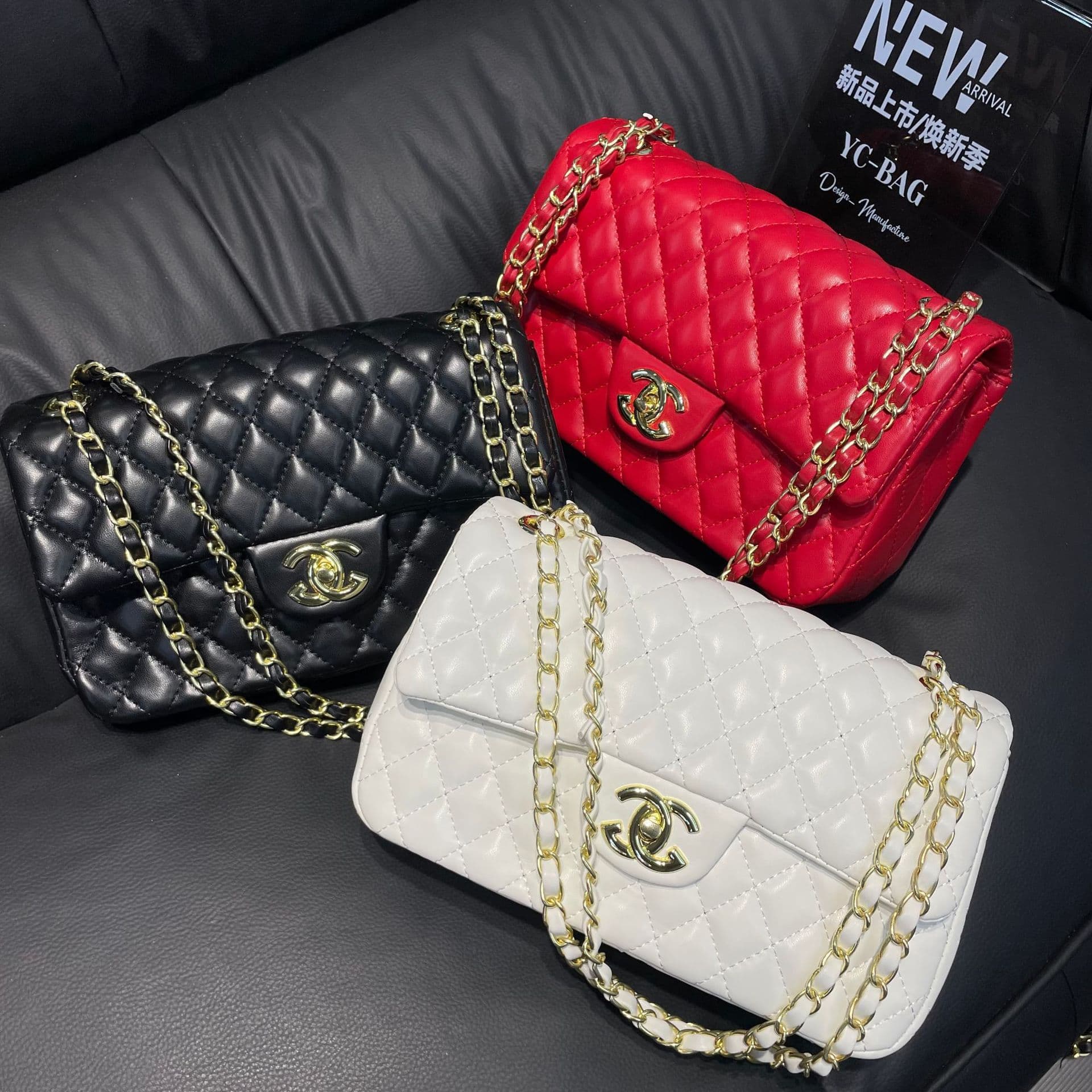 2026 New Crossbody Chain Square Bag Fashionable Quilted Women's Handbag Shoulder Bag with Lock, Chanel Style
