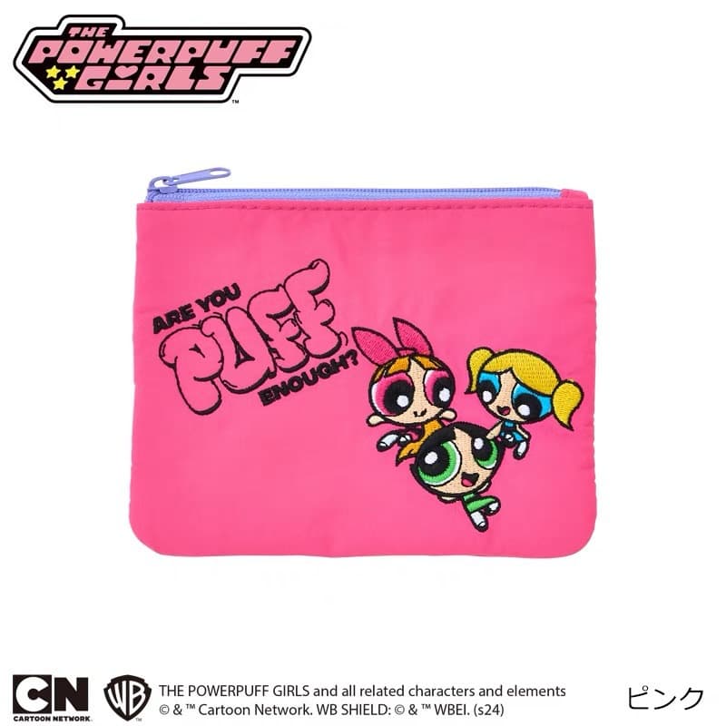 Japanese new Powerpuff Girls embroidered cosmetic bag cute cartoon lipstick storage bag zipper coin tissue bag