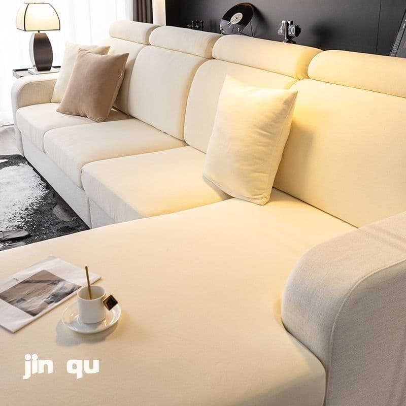 Sticky Rice Velvet Sofa Cover Set Winter Plush Sofa Slipcover Modern Simple Sofa Cover Cushion Cover