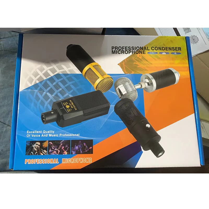 Cross-Border Desktop Condenser Microphone Wired with Stand Kit for PC, Phone, and KTV