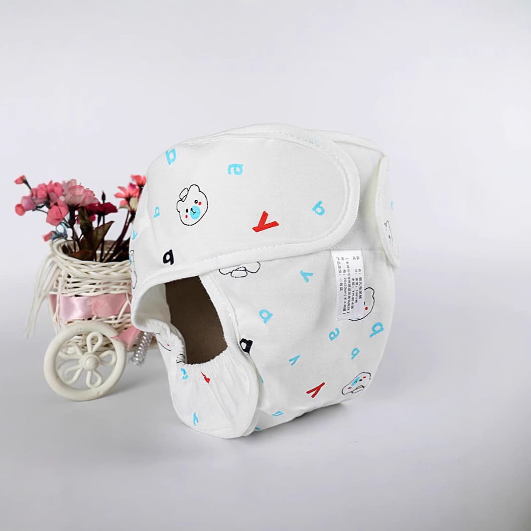 Baby Printed Velcro Cloth Diaper, Infant Cartoon Diaper Pants with 3D Leak-Proof Design, Diaper Cover