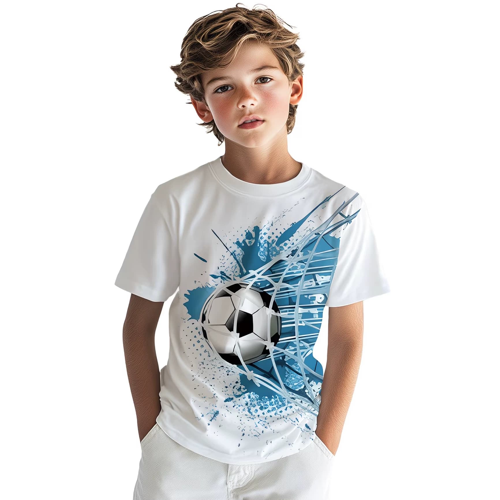 Cross-border new TEMU independent station 2026 summer European and American boys and girls 3D digital printing casual short-sleeved T-shirt