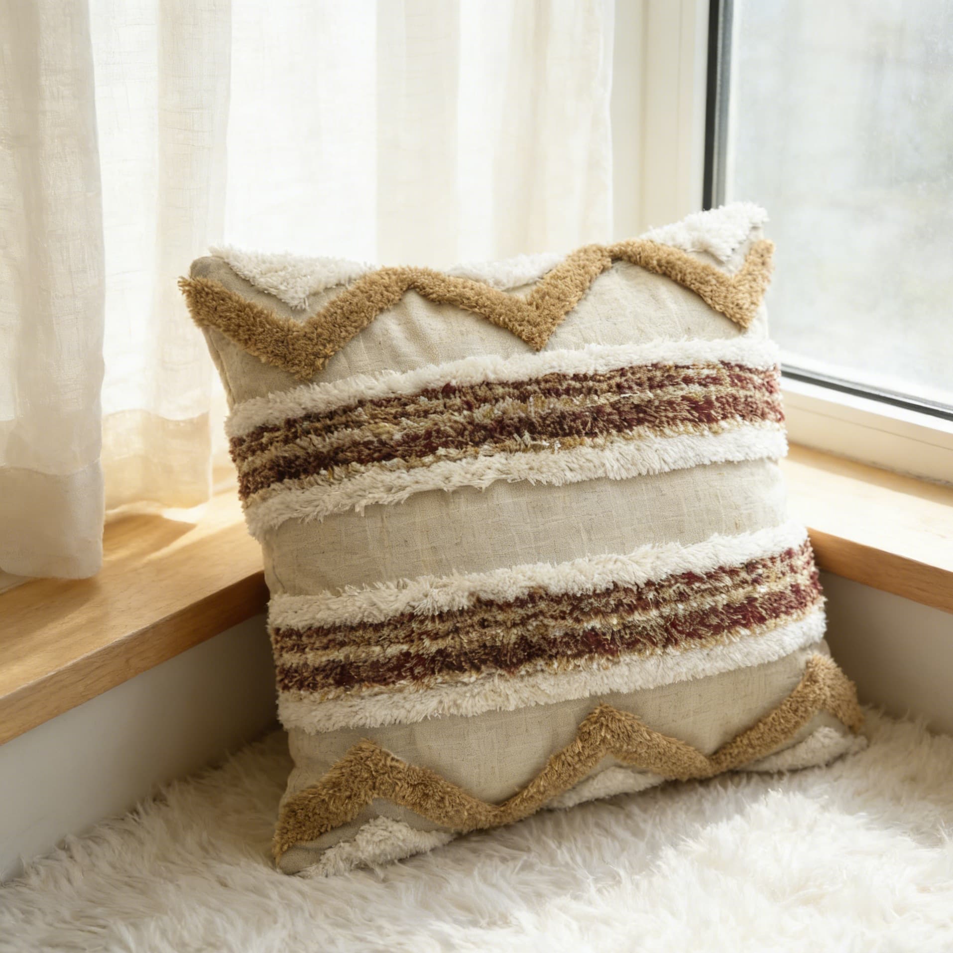Daily Use Decorative Soft Throw Pillow Cover Embroidered Cushion Cover for Sofa Bedroom Living Room Tufted Throw Pillow Case Lumbar Support Cushion