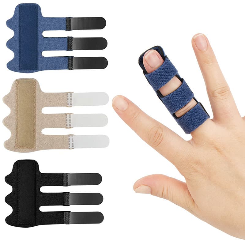 New Hand Support Finger Splint, Adjustable Five-Finger Fixation Strap for Sports, Finger Guard with Splint