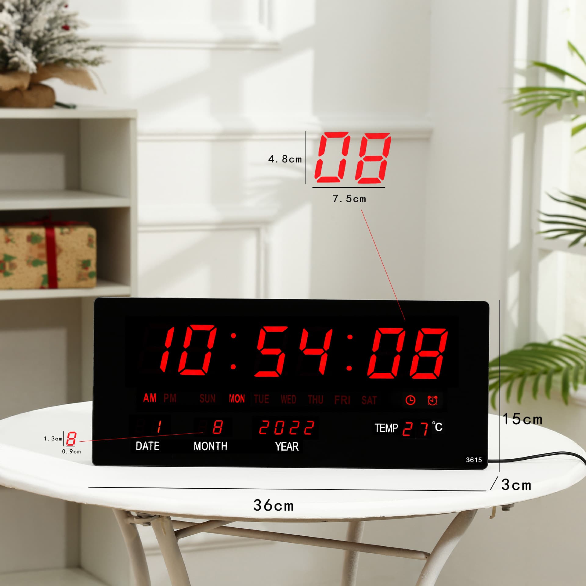 Large Screen Smart Digital Calendar Electronic Clock for Living Room Wall Mounted Home Clock Wholesale