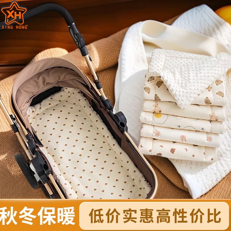 Newborn Baby Stroller Thick Cushion Wholesale Soft Comfortable Strolling Thick Plush Dot Universal Cotton Pad Drop Shipping