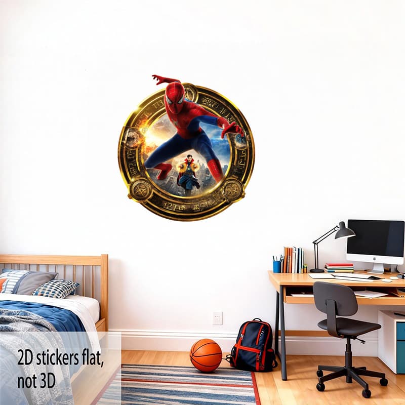 Doctor Strange Magic Circle Spider-Man Wall Sticker Multiverse Marvel Boys Bedroom Self-Adhesive Cartoon Sticker