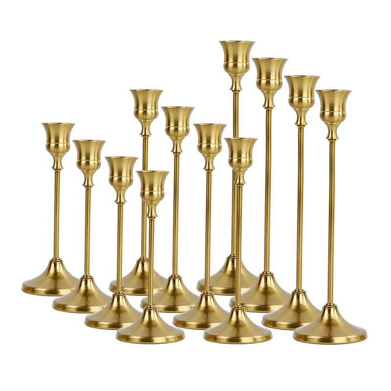 Amazon Best-Selling Bell Candle Holder Decor Vintage Iron Candle Holder 3-Piece Set Simple Romantic Trumpet Candle Holder