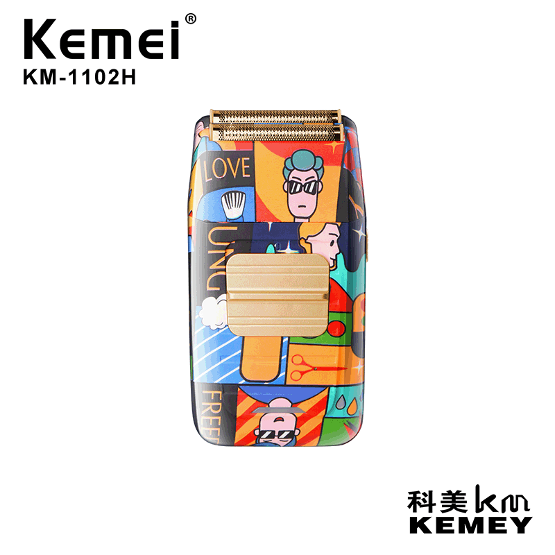 Kemei Razor KM-1102H Personalized Graffiti Electric Shaver for Men Trendy Cross-Border E-commerce
