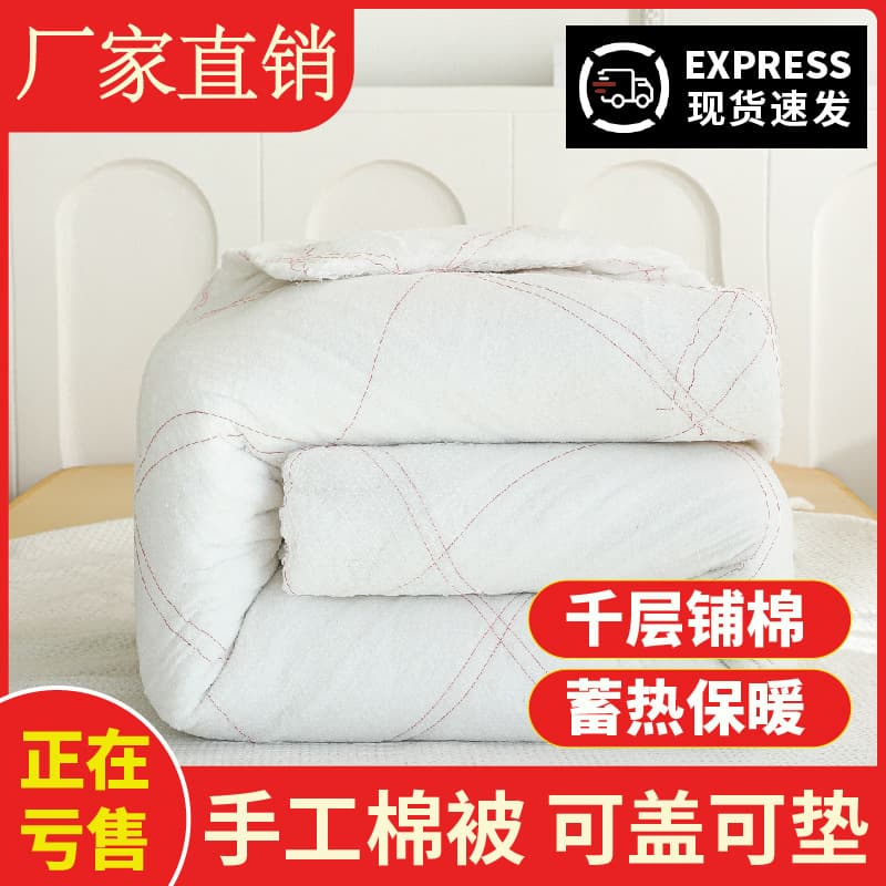 Cotton Quilt Duvet Comforter Cotton Filling Winter Quilt Thickened Warmth for Student Dormitory Bed Mattress Pad Single Double Bed Core