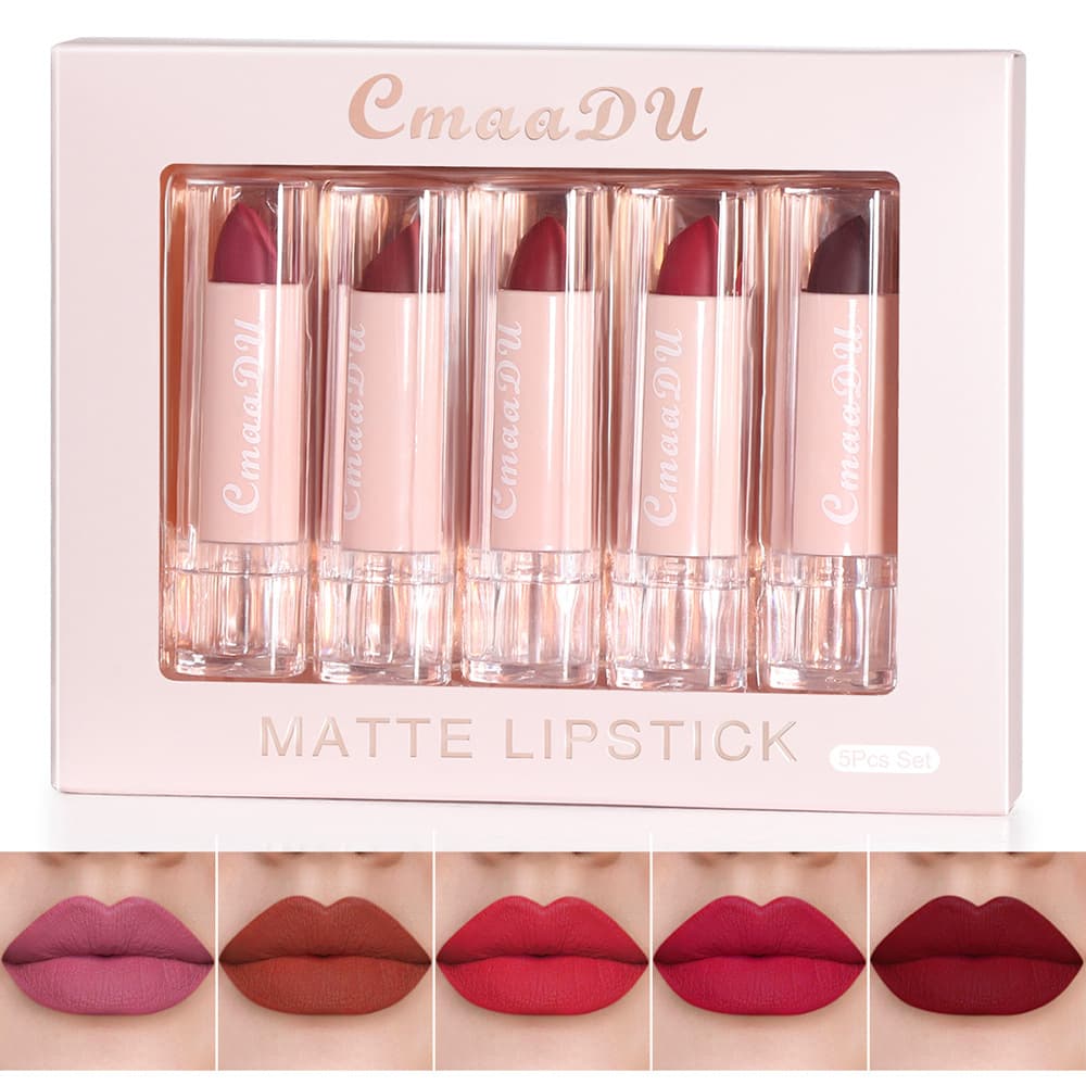 Makeup Cmaadu semi-matte lipstick moisturizing long-lasting matte lip gloss set MSDS foreign trade cross-border lipstick set