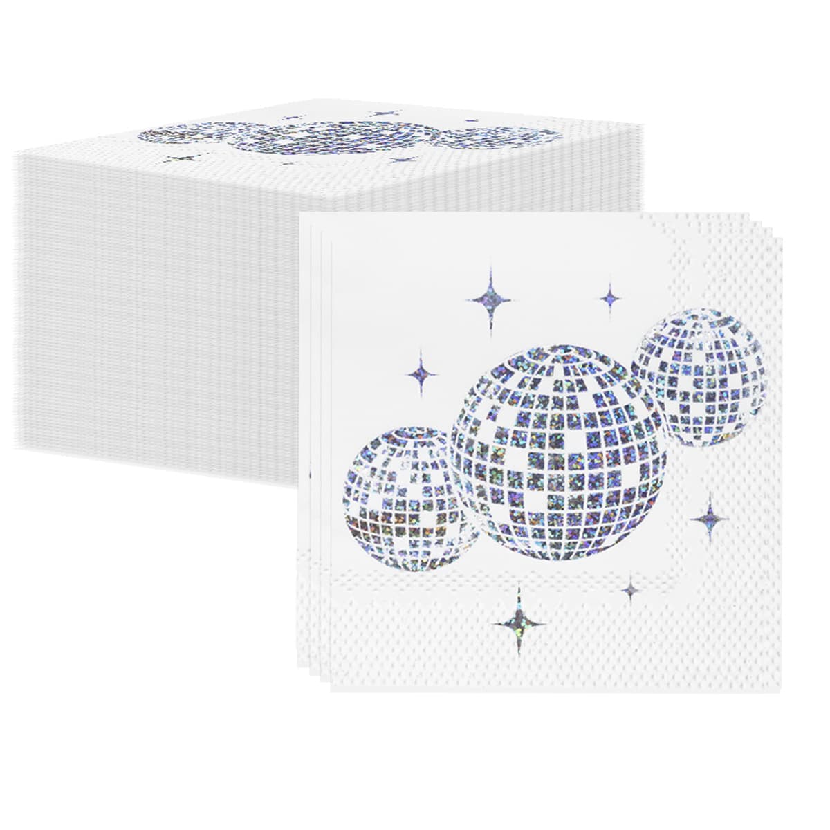 Cross-border New Colorful Disco Birthday Decoration Disposable Napkins Glittering Party Dinner Tissue