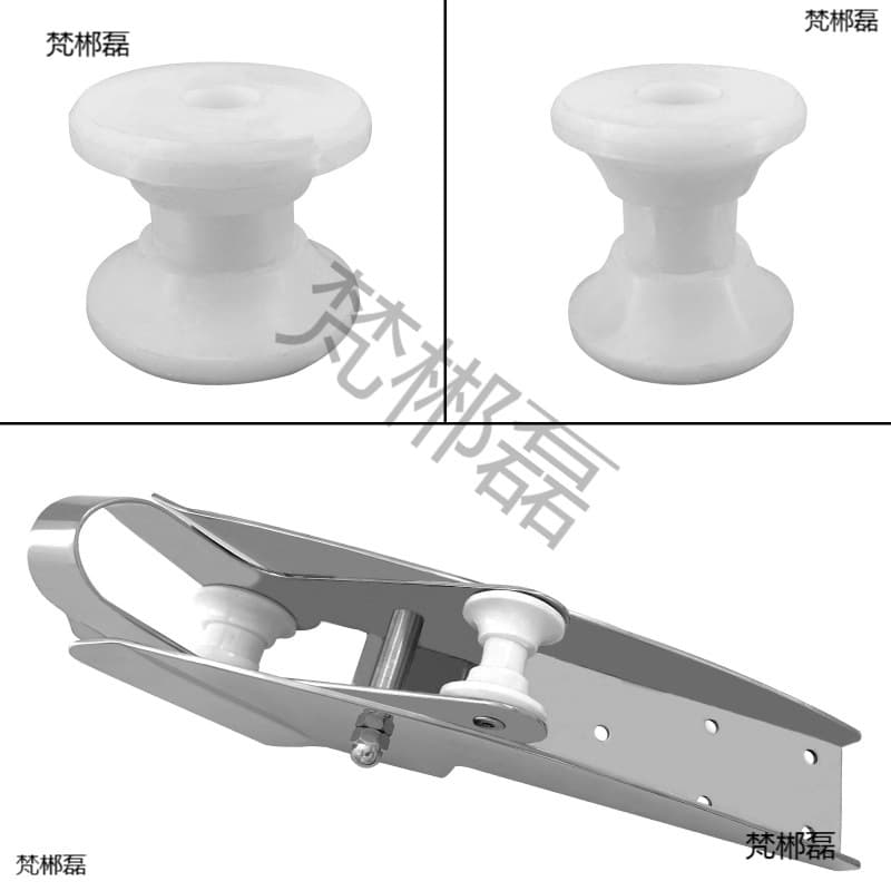 White Wheel on Anchor Bracket Marine Roller Boat Anchor Accessory