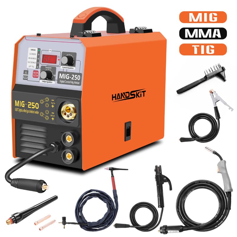 MIG-250 Household Non-Gas Dual-Protection Welding Machine DC Argon Arc Welder Three-in-One Multifunctional Welding Machine 220V