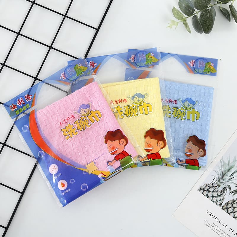 Factory Stock Kitchen Essential Dishcloth, Non-Greasy and Easy to Clean, Home Daily Solid Color Square Cloth