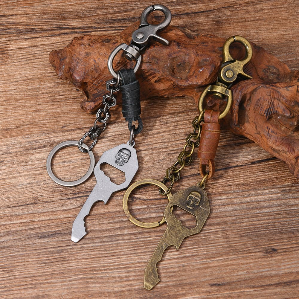 Retro skull keychain metal waist chain pendant men's punk style jeans accessories creative personalized key chain