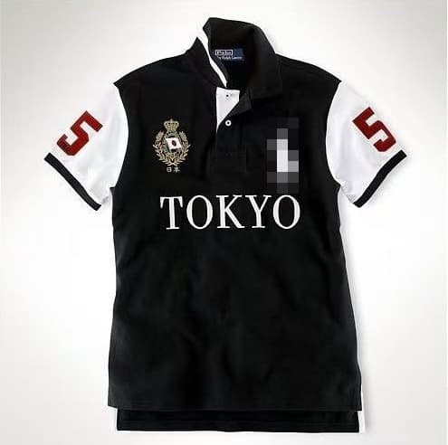 Summer Men's Fashion European and American Cross-Border Polo Shirt with Turn-Down Collar, Embroidered Big Horse City Style, Casual Plus Size Top T-Shirt Polo