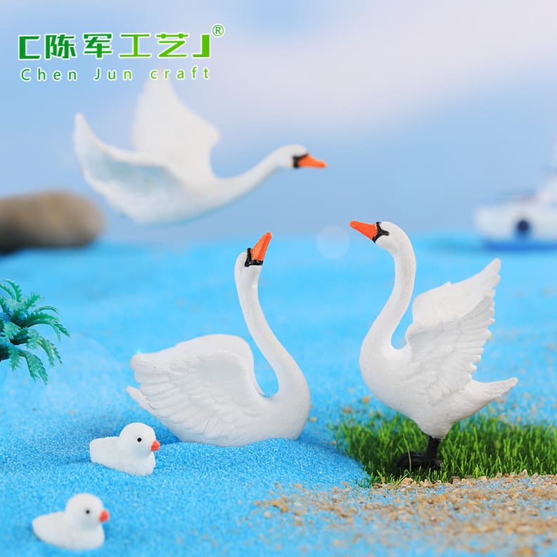 Micro landscape ornaments DIY succulent decoration 4 swan animal ornaments creative bonsai plastic small ornaments